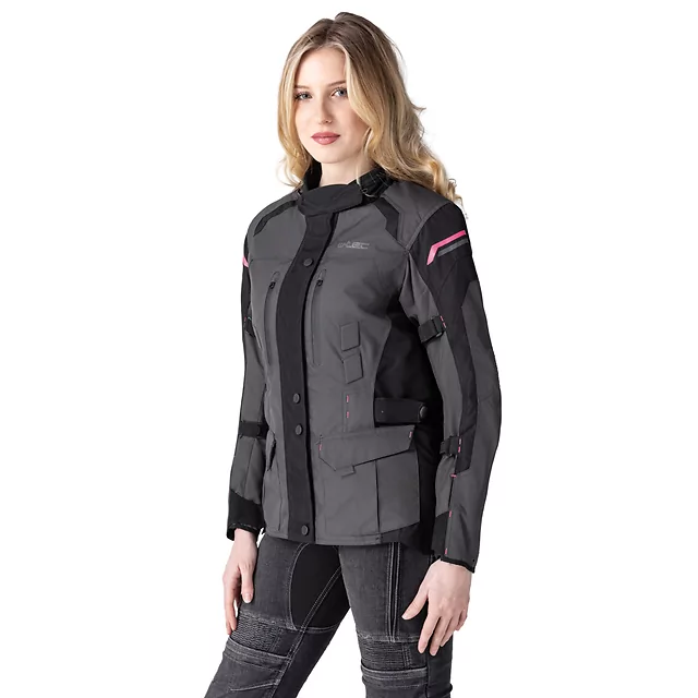 Damska kurtka motocyklowa W-TEC Barbata - czarno-szaro-różowy