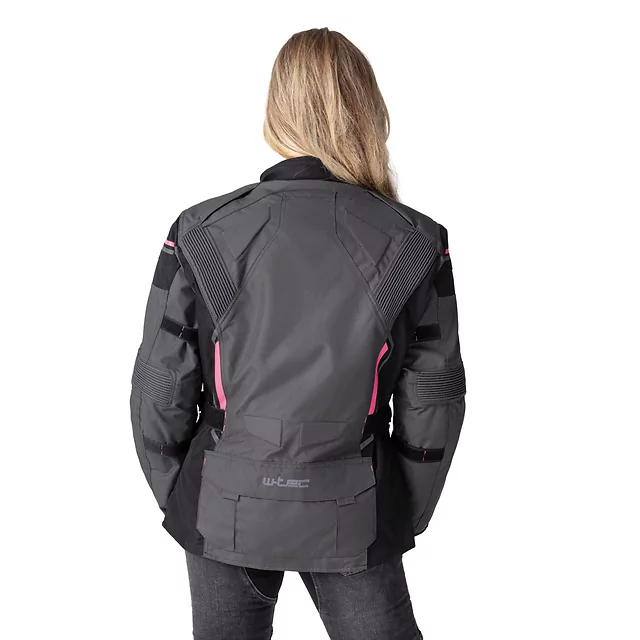Damska kurtka motocyklowa W-TEC Barbata - czarno-szaro-różowy