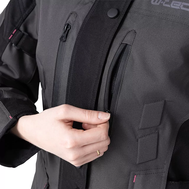 Damska kurtka motocyklowa W-TEC Barbata - czarno-szaro-różowy