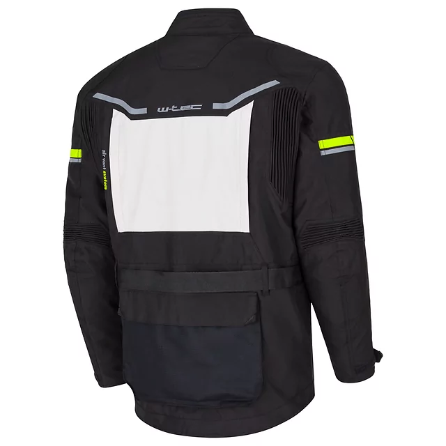 Kurtka motocyklowa W-TEC Warao ∙ wodoodporna ∙ oddychająca ∙ ochraniacze ce ∙ kieszenie wielofunkcyjne ∙ odblaski - Czarny-fluo