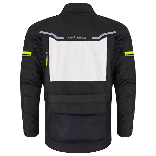 Kurtka motocyklowa W-TEC Warao ∙ wodoodporna ∙ oddychająca ∙ ochraniacze ce ∙ kieszenie wielofunkcyjne ∙ odblaski - Czarny-fluo