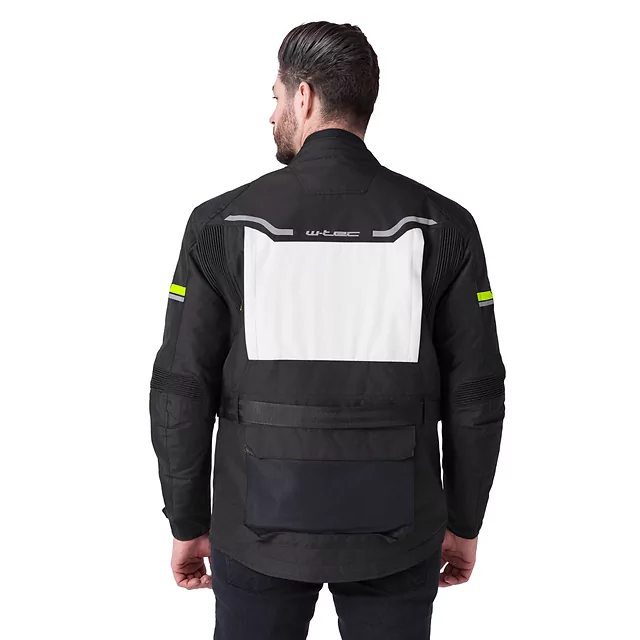 Kurtka motocyklowa W-TEC Warao ∙ wodoodporna ∙ oddychająca ∙ ochraniacze ce ∙ kieszenie wielofunkcyjne ∙ odblaski - Czarny-fluo