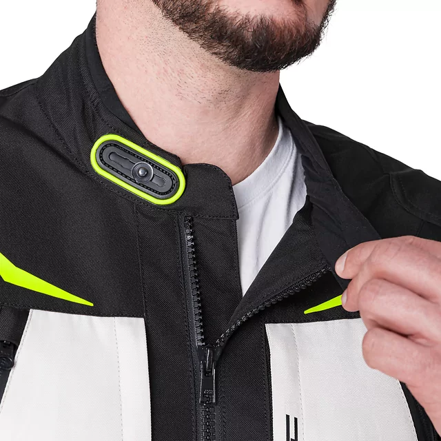 Kurtka motocyklowa W-TEC Warao ∙ wodoodporna ∙ oddychająca ∙ ochraniacze ce ∙ kieszenie wielofunkcyjne ∙ odblaski - Czarny-fluo