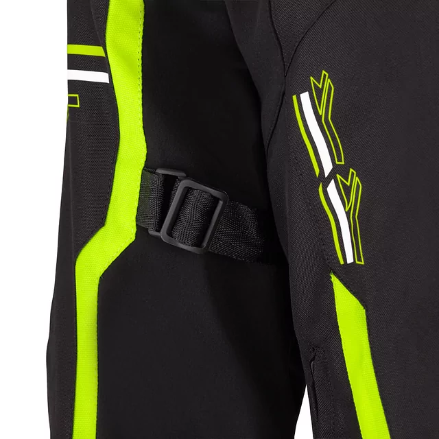 Męska kurtka motocyklowa W-TEC Tonkawo ∙ wypinana podpinka ∙ ochraniacze CE ∙ slidery karbonowe ∙ garb aerodynamiczny ∙ wodoodporna - Czarny-fluo
