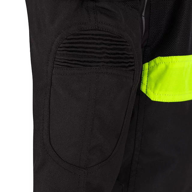 Dziecięca kurtka motocyklowa W-TEC Pinapoco ∙ wyjmowane ochraniacze ∙ regulacja rozmiaru ∙ wiatro-wodoodporna ∙ wentylacja - Czarny-fluo