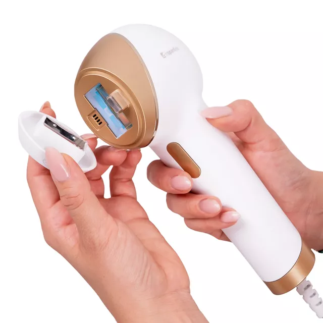Depilator laserowy IPL inSPORTline Aphira ∙ 5 poziomów intensywności ∙ 990 000 błysków ∙ 3 nasadki ∙ okulary + tryb automatyczny