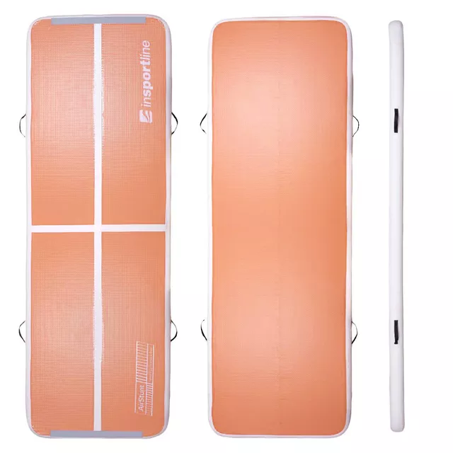 Ścieżka akrobatyczna Airtrack inSPORTline Airstunt 400x100x10 cm ∙ mocha mousse  ∙ nośność 650 kg ∙ wodoodporna ∙ torba w zestawie