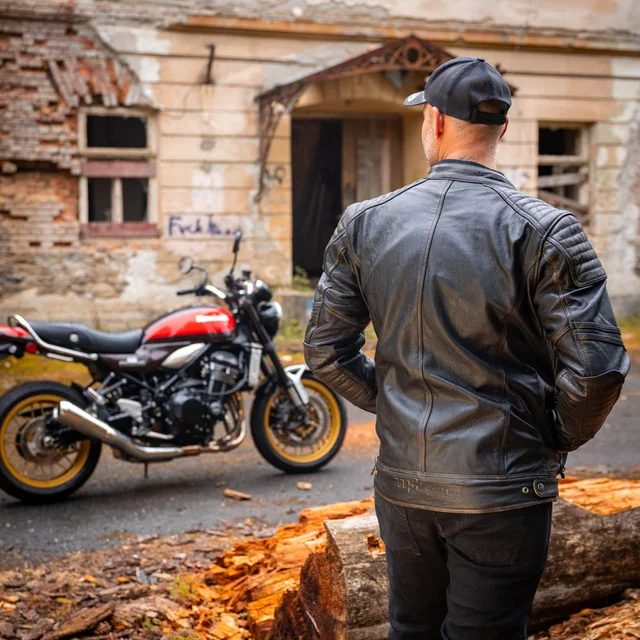 Skórzana kurtka motocyklowa W-TEC Mungelli EVO ∙ wyjmowane ochraniacze CE poziomu 2 ∙ odpinana ocieplana wkładka ∙ styl vintage - vintage czarno-brązowy