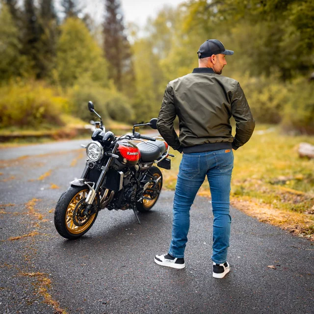 Męskie spodnie dżinsy motocyklowe W-TEC Dynetis - Niebieski