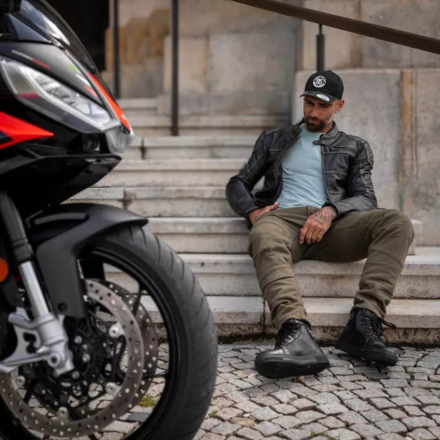 Spodnie motocyklowe męskie jeansy W-TEC Wallbridge Olive