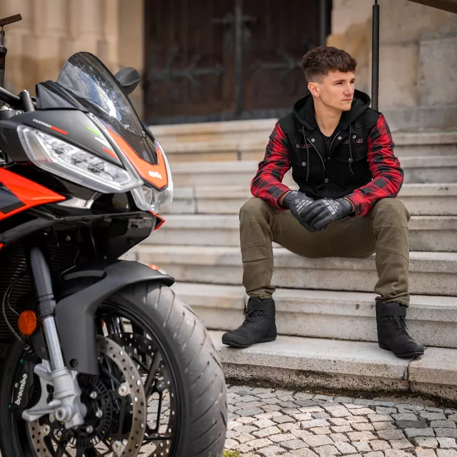 Kurtka motocyklowa W-TEC Black Heart Radikaal - Czerwono-czarny