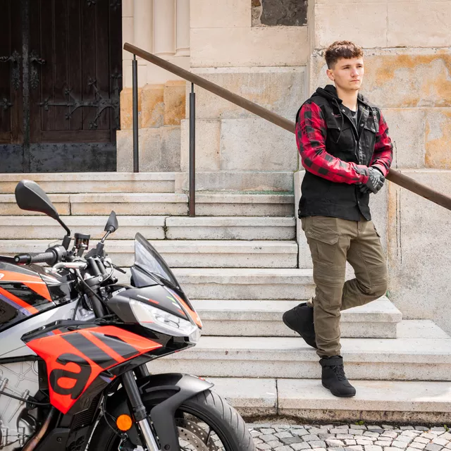 Kurtka motocyklowa W-TEC Black Heart Radikaal - Czerwono-czarny