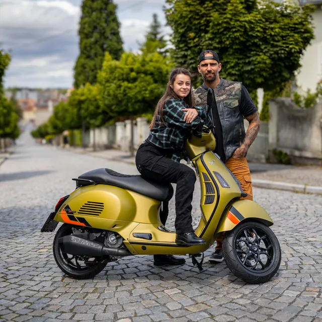 Skórzana kamizelka motocyklowa W-TEC Black Heart Regimento - ciemnoszary-kamuflaż