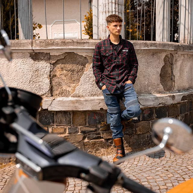 Koszula flanelowa męska motocyklowa W-TEC Black Heart Respector II