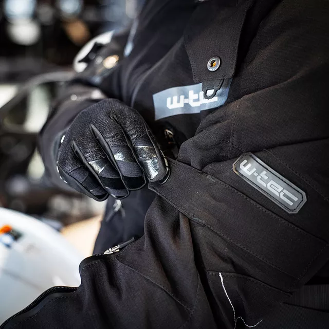 Męska kurtka motocyklowa W-TEC Nykolas ∙ 100% wodoodporna ∙ wyjmowana podpinka termiczna - Czarny
