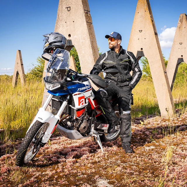 Spodnie motocyklowe turystyczne W-TEC Smackton - czarno-szaro-pomarańczowy