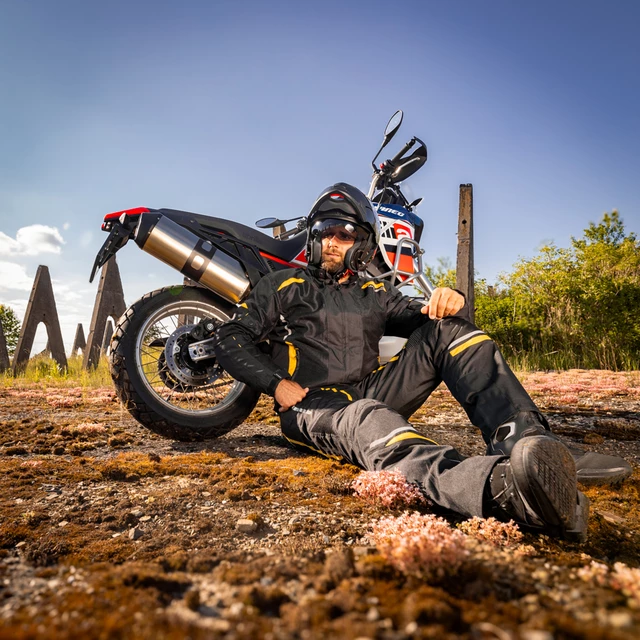 Męskie letnie spodnie motocyklowe W-TEC Toranio - Czarno-żółty