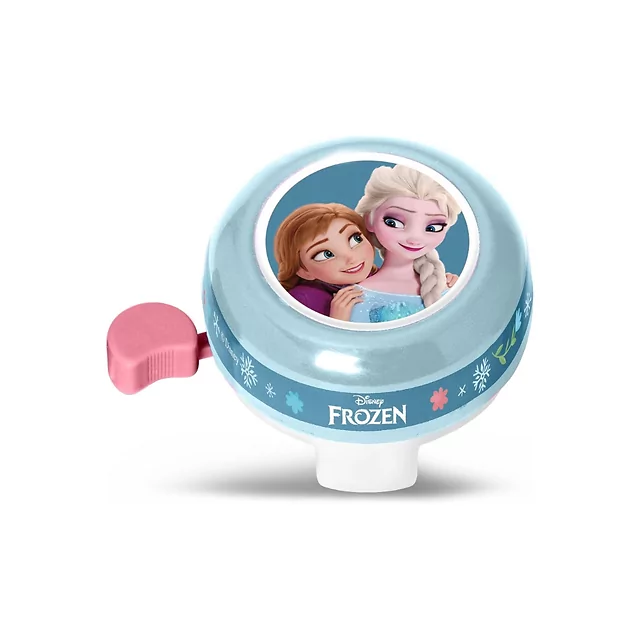 Dzwonek rowerowy dziecięcy inSPORTline Frozen II ∙ uniwersalny zacisk ∙ motyw Kraina Lodu ∙ niska waga ∙ stal i plastik ∙ głośny dźwięk