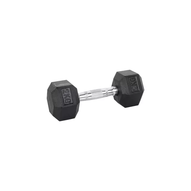 Hantle sześciokątne inSPORTline Hexsteel 2-40 kg ∙ antypoślizgowe uchwyty ∙ gumowana powłoka