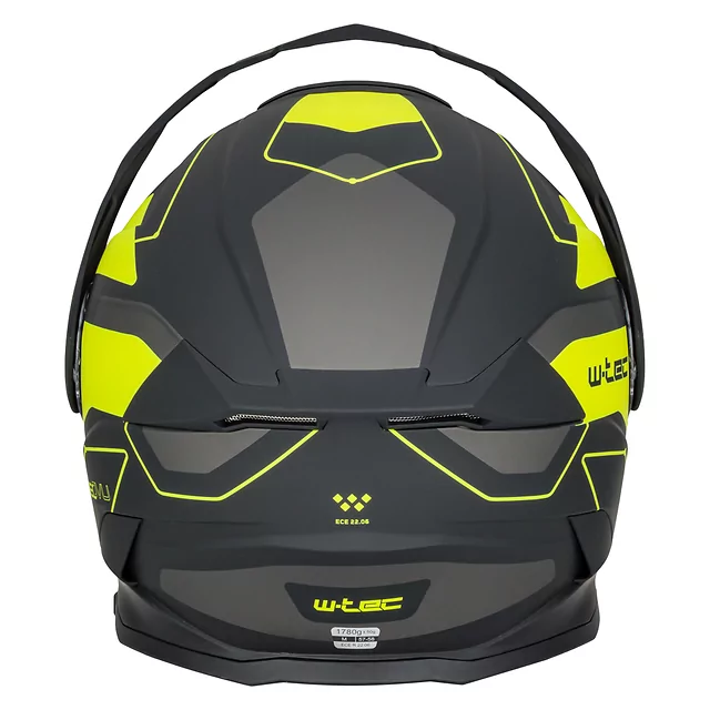 Kask motocyklowy szczękowy 3w1 W-TEC Neovu Graphic ∙ blenda przeciwsłoneczna ∙ demontowalny daszek - Czarno-czerwony