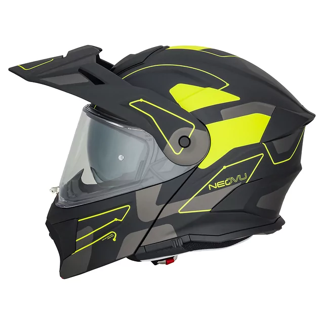 Kask motocyklowy szczękowy 3w1 W-TEC Neovu Graphic ∙ blenda przeciwsłoneczna ∙ demontowalny daszek - Czarno-czerwony