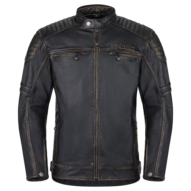 Skórzana kurtka motocyklowa W-TEC Mungelli EVO ∙ wyjmowane ochraniacze CE poziomu 2 ∙ odpinana ocieplana wkładka ∙ styl vintage - vintage czarno-brązowy