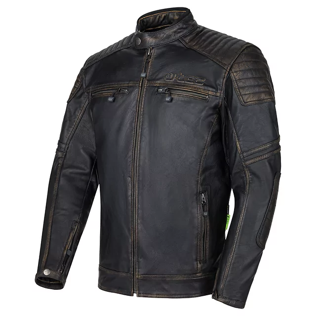 Skórzana kurtka motocyklowa W-TEC Mungelli EVO ∙ wyjmowane ochraniacze CE poziomu 2 ∙ odpinana ocieplana wkładka ∙ styl vintage - vintage czarno-brązowy