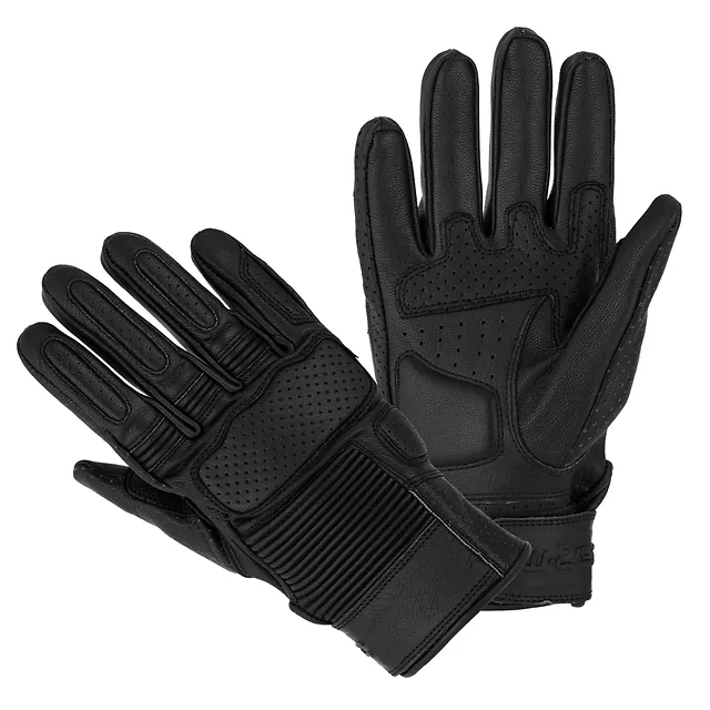 Rękawice motocyklowe W-TEC Gabello ∙ skórzane ∙ piankowe panele ochronne ∙ wentylacja ∙ zapięcie na rzep - Czarny - Czarny
