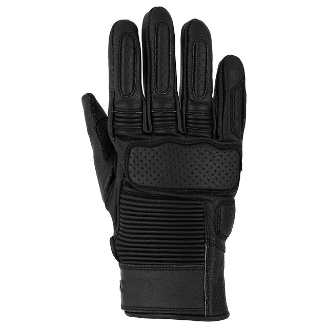 Rękawice motocyklowe W-TEC Gabello ∙ skórzane ∙ piankowe panele ochronne ∙ wentylacja ∙ zapięcie na rzep - Czarny