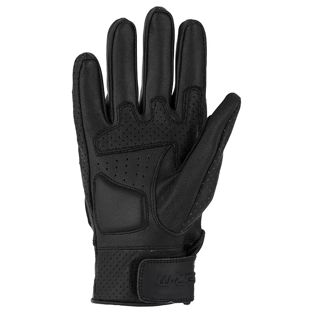 Rękawice motocyklowe W-TEC Gabello ∙ skórzane ∙ piankowe panele ochronne ∙ wentylacja ∙ zapięcie na rzep - Czarny