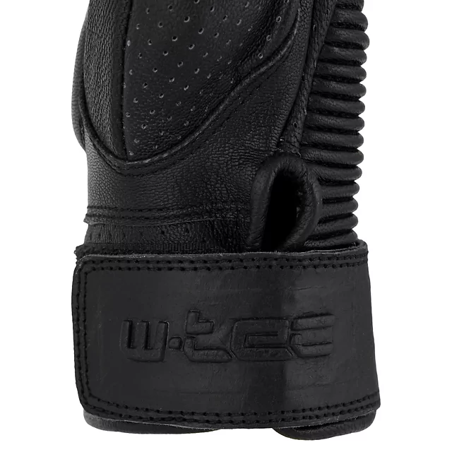Rękawice motocyklowe W-TEC Gabello ∙ skórzane ∙ piankowe panele ochronne ∙ wentylacja ∙ zapięcie na rzep - Czarny
