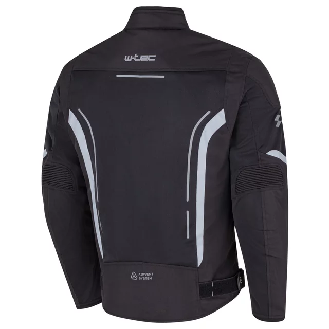 Letnia męska kurtka motocyklowa W-TEC Mirelio ∙ wentylacja AirVent ∙ ochraniacze CE ∙ membrana wodoodporna - szaro-niebiesko-czerwony
