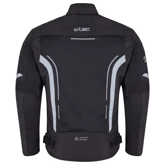 Letnia męska kurtka motocyklowa W-TEC Mirelio ∙ wentylacja AirVent ∙ ochraniacze CE ∙ membrana wodoodporna - szaro-niebiesko-czerwony