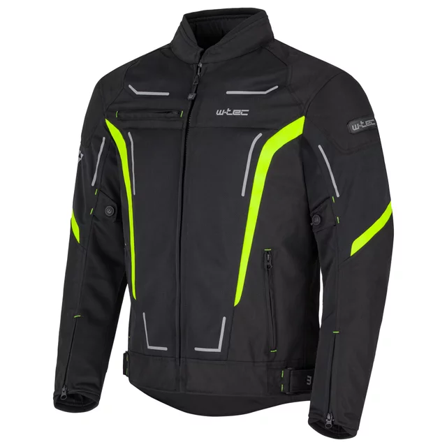 Letnia męska kurtka motocyklowa W-TEC Mirelio ∙ wentylacja AirVent ∙ ochraniacze CE ∙ membrana wodoodporna - Czarny-fluo