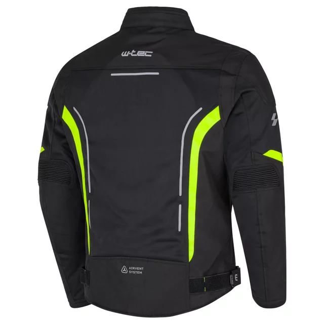 Letnia męska kurtka motocyklowa W-TEC Mirelio ∙ wentylacja AirVent ∙ ochraniacze CE ∙ membrana wodoodporna - Czarny-fluo