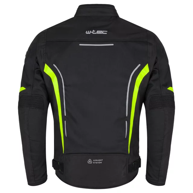 Letnia męska kurtka motocyklowa W-TEC Mirelio ∙ wentylacja AirVent ∙ ochraniacze CE ∙ membrana wodoodporna - Czarny-fluo