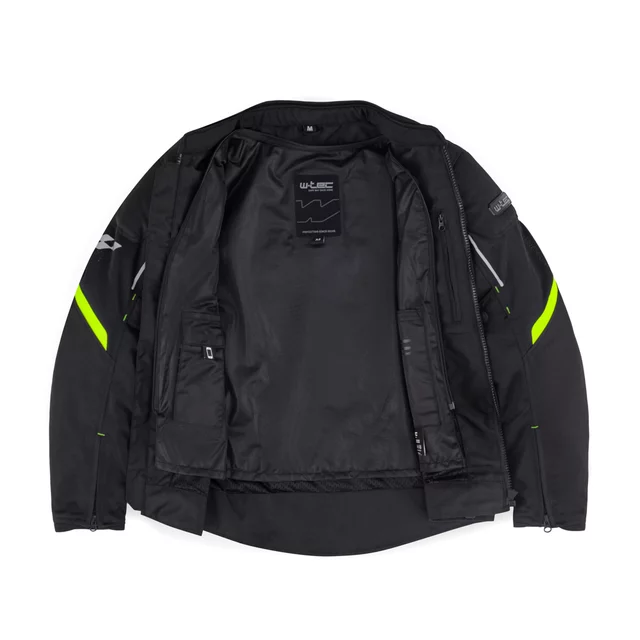 Letnia męska kurtka motocyklowa W-TEC Mirelio ∙ wentylacja AirVent ∙ ochraniacze CE ∙ membrana wodoodporna - Czarny-fluo