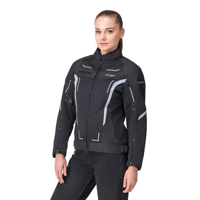 Letnia damska kurtka motocyklowa W-TEC Mirelia ∙ system AirVent ∙ protektory CE ∙ odpinana membrana ∙ elementy odblaskowe Visionight - czarno-szary-fluo