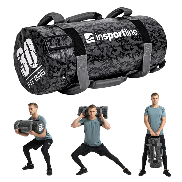 Worek treningowy / torba do ćwiczeń z uchwytami inSPORTline FitBag Camu 30 kg ∙ 7 uchwytów ∙ trening funkcjonalny ∙ cross-training