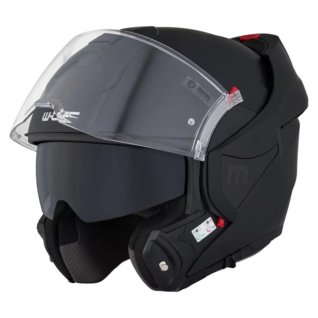 Kask motocyklowy szczękowy W-TEC Sabron P/J ∙ blenda przeciwsłoneczna ∙ system wentylacji ∙ wyjmowana wyściółka - Nardo Grey