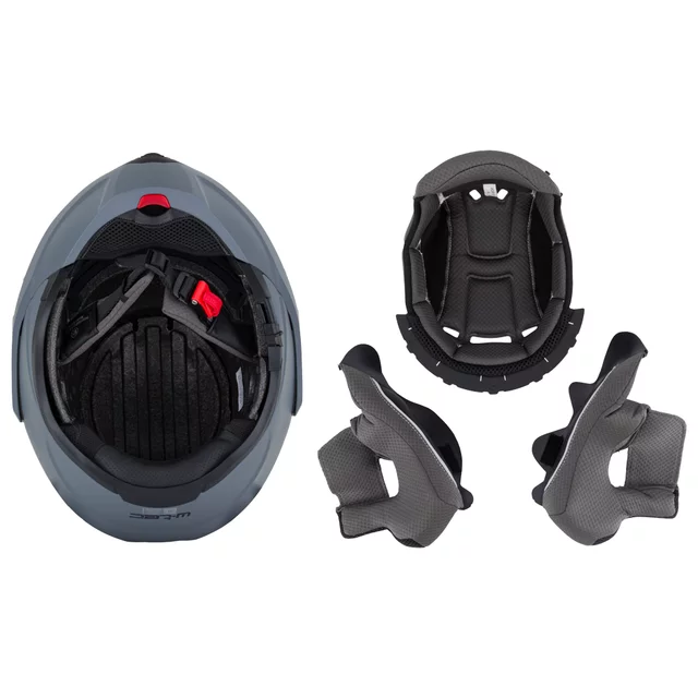Kask motocyklowy szczękowy W-TEC Sabron P/J ∙ blenda przeciwsłoneczna ∙ system wentylacji ∙ wyjmowana wyściółka - Nardo Grey