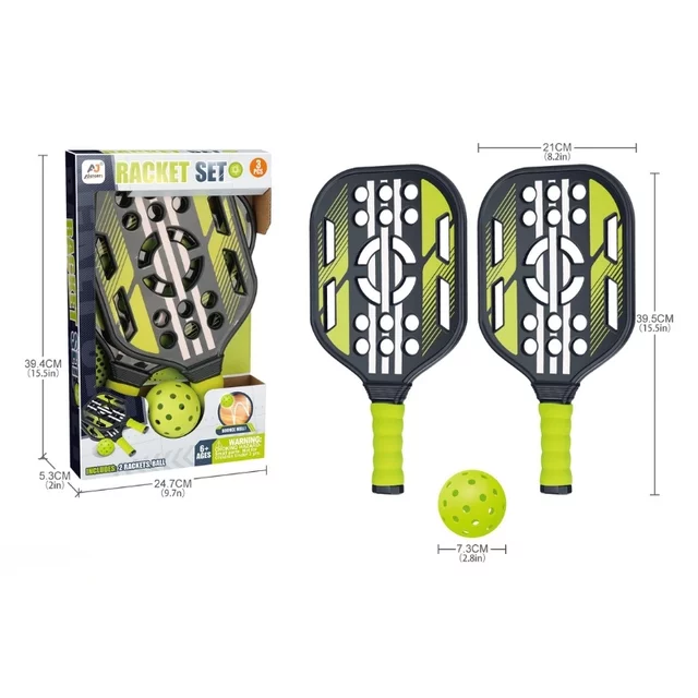 Zestaw do pickleballa inSPORTline PBS200 ∙ 2 paletki ∙ 1 piłka ∙ lekki i wytrzymały ∙ dla całej rodziny ∙ wiek 6+