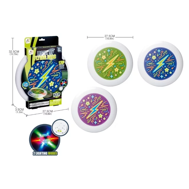 Świecący latający dysk inSPORTline LFD108 ∙ 2 tryby oświetlenia LED ∙ miganie i światło ciągłe ∙ baterie w zestawie - Fioletowy