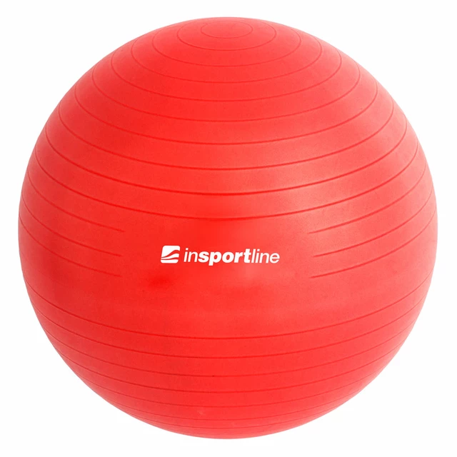 Piłka gimnastyczna / fitness do ćwiczeń Top Ball inSPORTline 55 cm ∙ nośność 600 kg ∙ antypoślizgowa powierzchnia - Ciemny szary - Czerwony