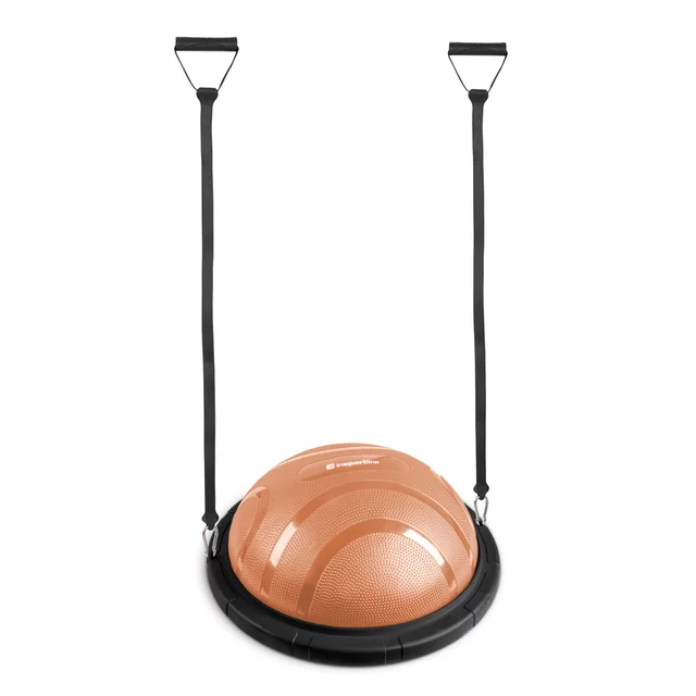 Podkładka balansująca / trener równowagi inSPORTline Dome Edge ∙ Ø 60 cm ∙ taśmy 100 cm / 4,6 kg ∙ do 150 kg - Czerwono-czarny - mus czarno-mokka