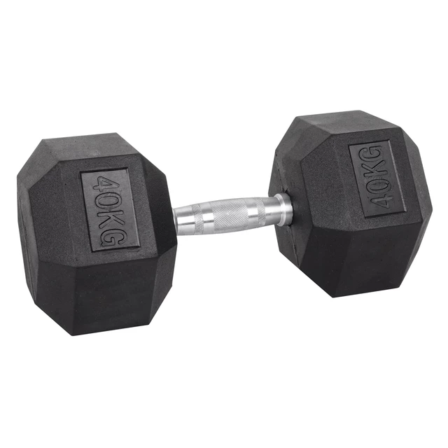 Hantle sześciokątne inSPORTline Hexsteel 2-40 kg ∙ antypoślizgowe uchwyty ∙ gumowana powłoka