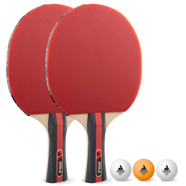 Zestaw do tenisa stołowego Joola Rosskopf ∙ 2 rakietki z okładziną ITTF ∙ 3 piłeczki ∙ prędkość 60 ∙ spin 75
