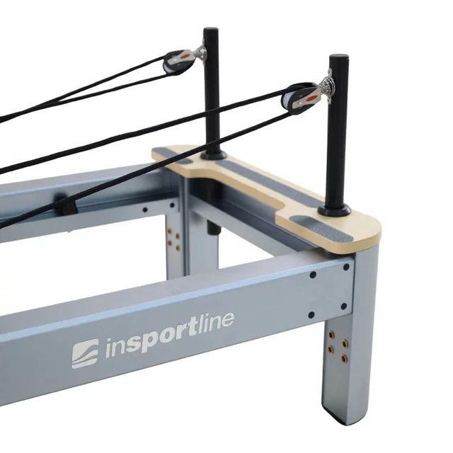Reformer do pilatesu inSPORTline Oquiler ∙ system sprężynowy ∙ nośność 150 kg ∙ rama aluminiowa ∙ box w zestawie