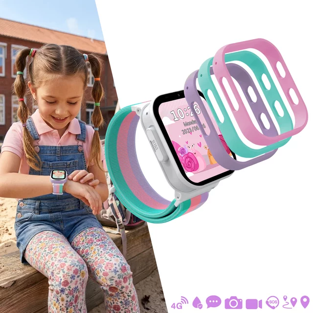 Smartwatch dziecięcy inSPORTline Cubbio ∙ wymienne ramki ∙ śledzenie GPS ∙ przycisk SOS ∙ połączenia głosowe ∙ IP 67 ∙ karta SIM - Biały - Biały