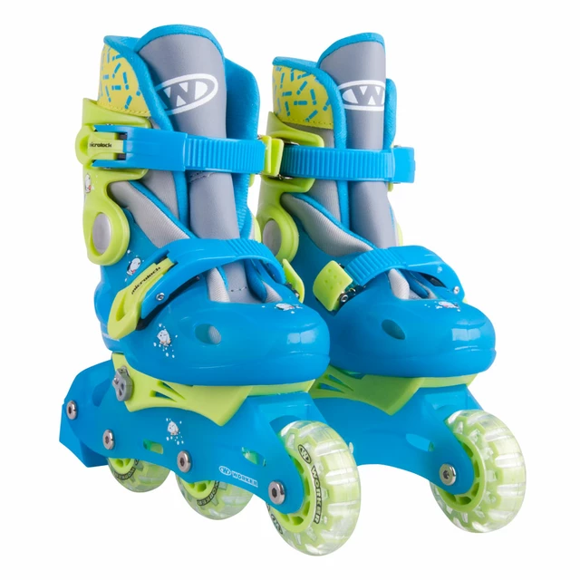 Rolki trójkołowe / wrotki 2w1 WORKER TriGo LED ∙ tryb in-line/tri-skate ∙ kółka z podświetleniem LED ∙ max 60 kg - Niebieski